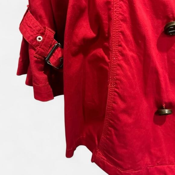 Y2K ETT Taia Red Cropped Trench Jacket Coastal Preppy French Girl Style - Picture 5 of 7
